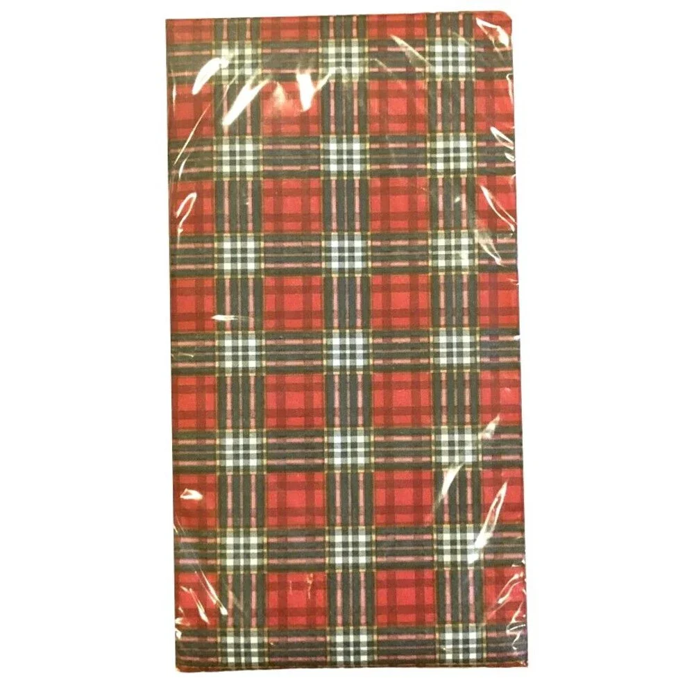 Christmas Tartan Plaid Paper Napkins 40 ct Guest Towels Buffet Decoupage Red